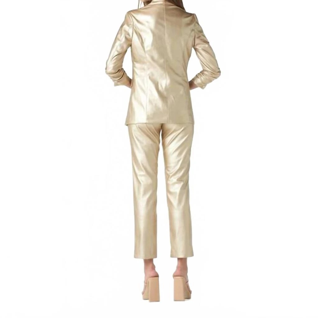 Tart Kia Vegan Leather Blazer In Gold 2
