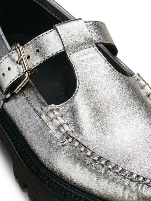 G.H. Bass Metallic Napa Leather Mary Janes 9