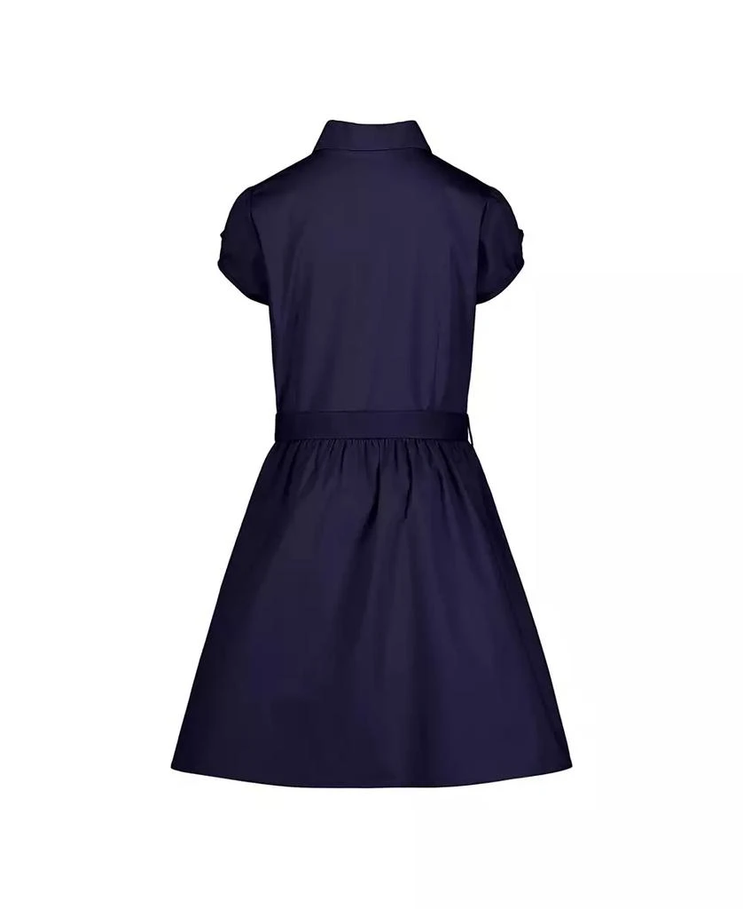 Nautica Big Girls Uniform Belted Poplin Shirt Dress 2