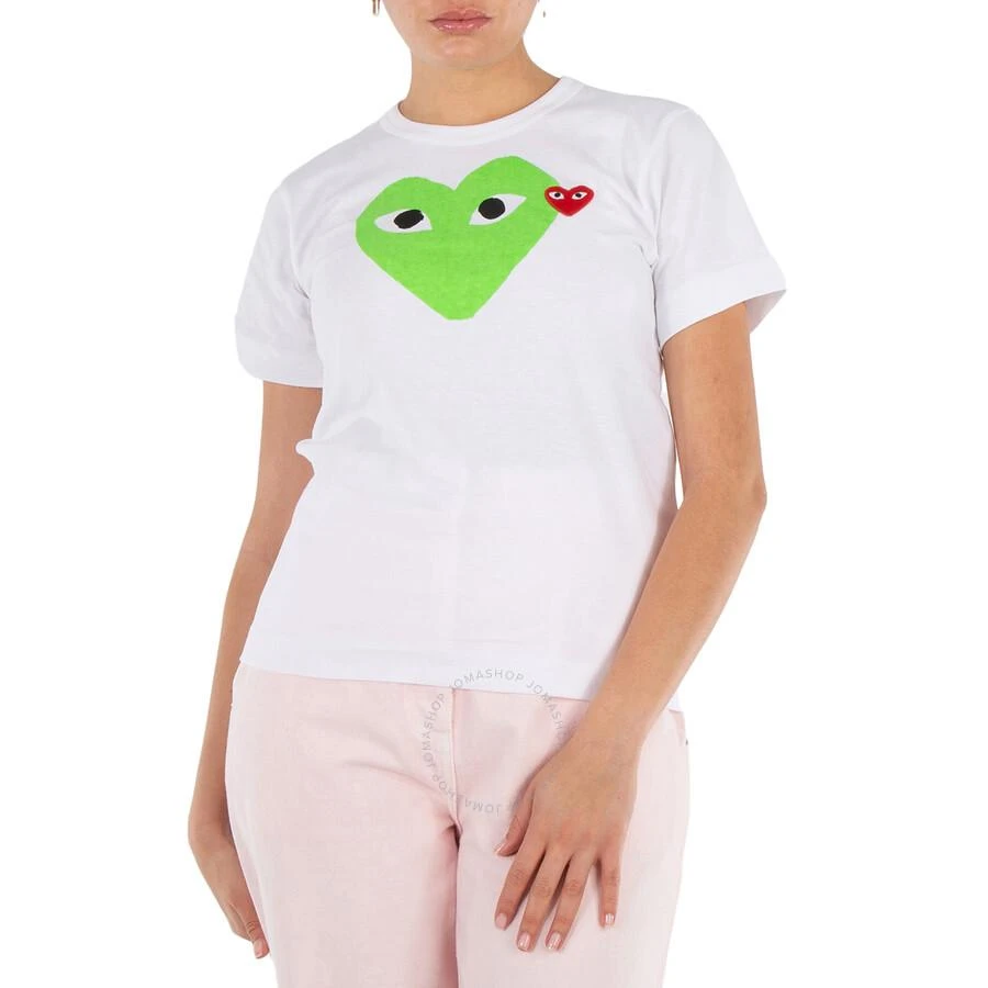 Cdg Play Cdg Play Double Heart Logo Short-Sleve T-Shirt, Size Large 2