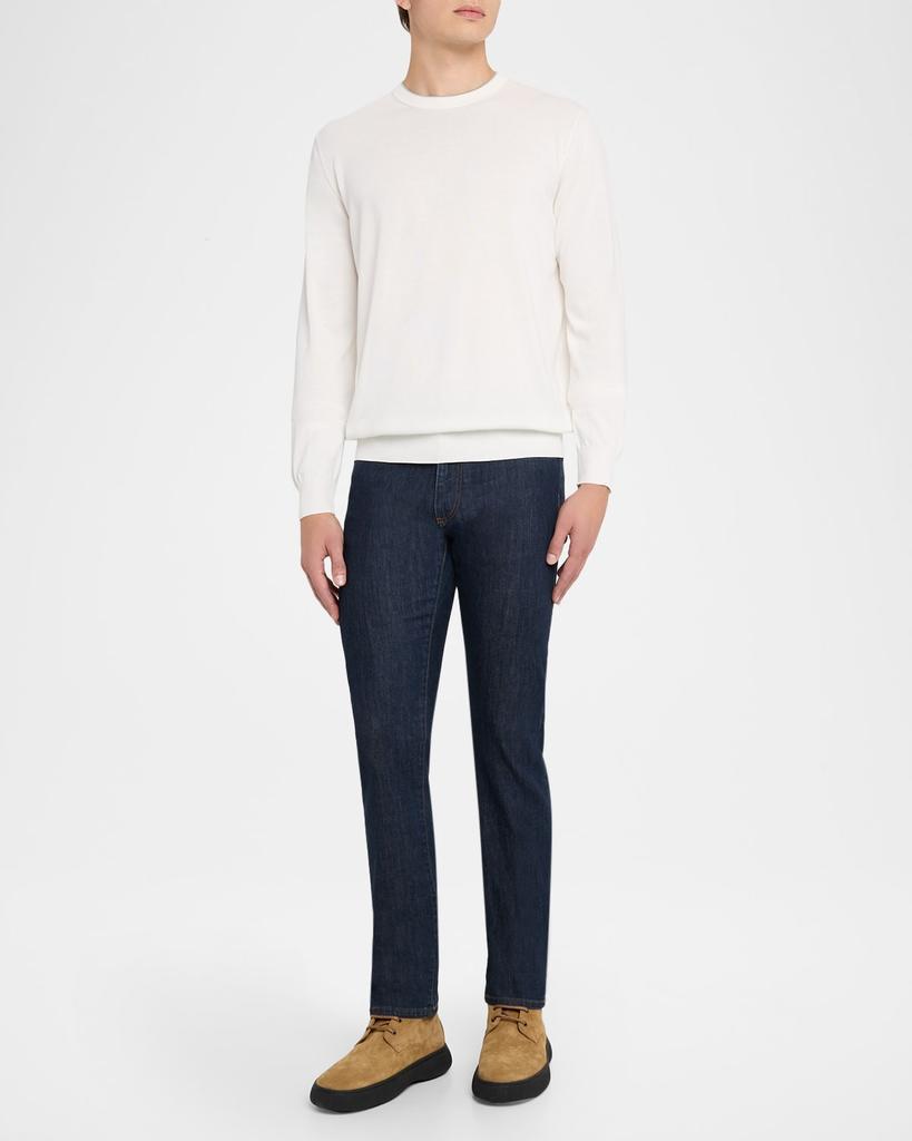 Canali Men's Cotton Tipped Crewneck Sweater