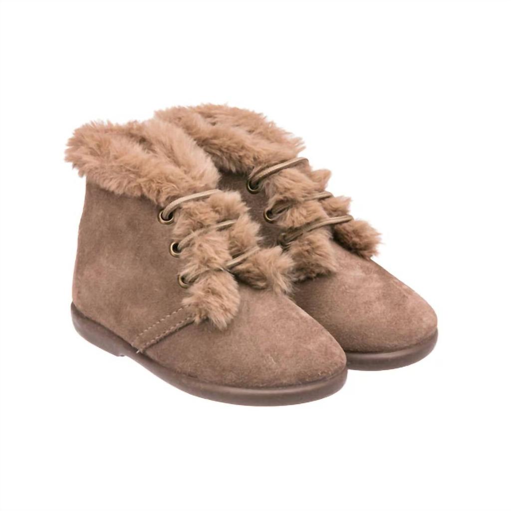 Elephantito Elephantito - Kid's Teddy Bootie With Laces Suede