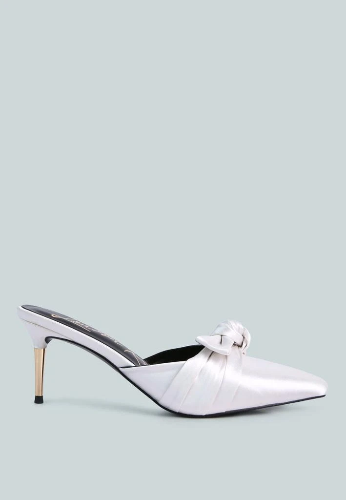 London Rag queenie satin knot stiletto mule sandals 1