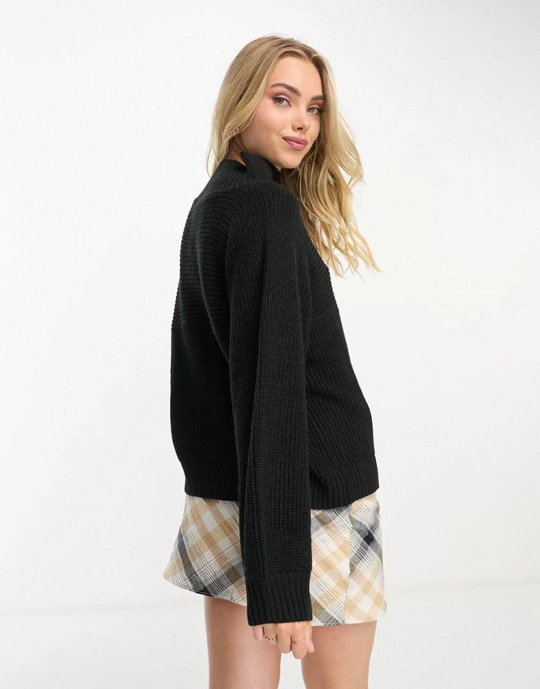 Monki Monki Libby high neck jumper in black 3