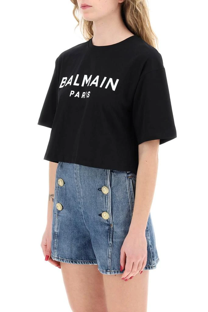 Balmain logo print boxy t-shirt 4