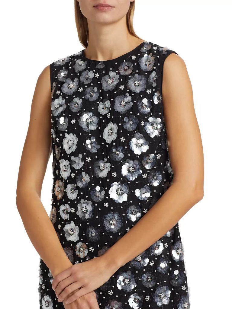 Milly Ivette Floral Sequined Shift Minidress 6