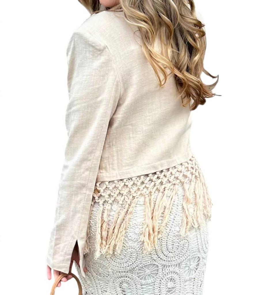 Miss Me Miss Me - Sweet Fringe Linen Jacket
