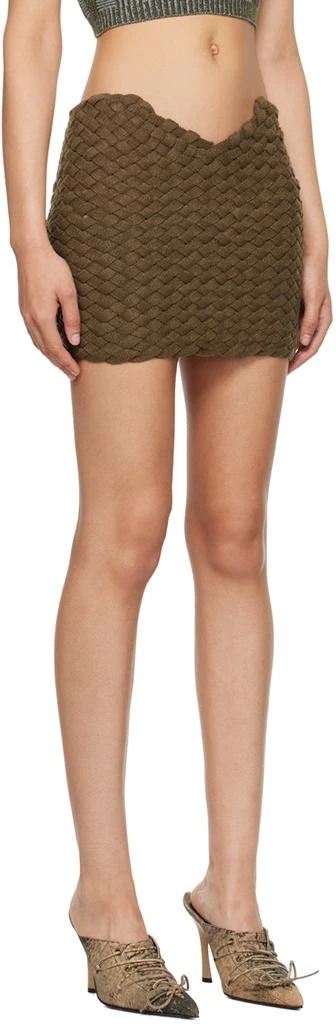 Isa Boulder SSENSE Exclusive Brown Weaving Miniskirt 2