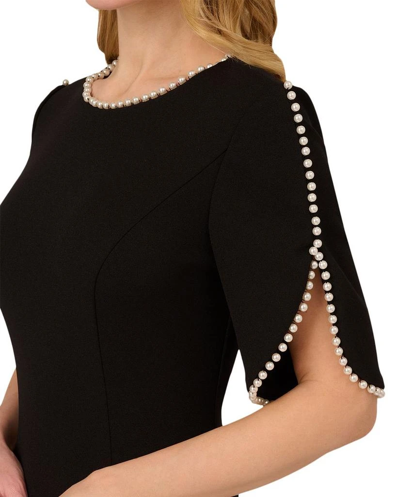 Adrianna Papell Pearl Trim Crepe Midi Dress 4