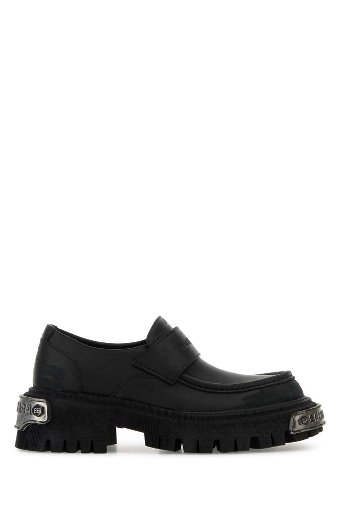 Balenciaga Black Leather Tractor Loafers - Business Casual