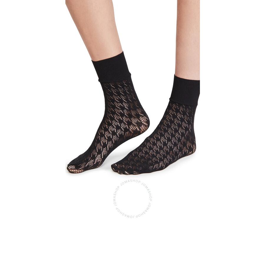 Wolford Ladies Black Dylan Houndstooth Net Socks