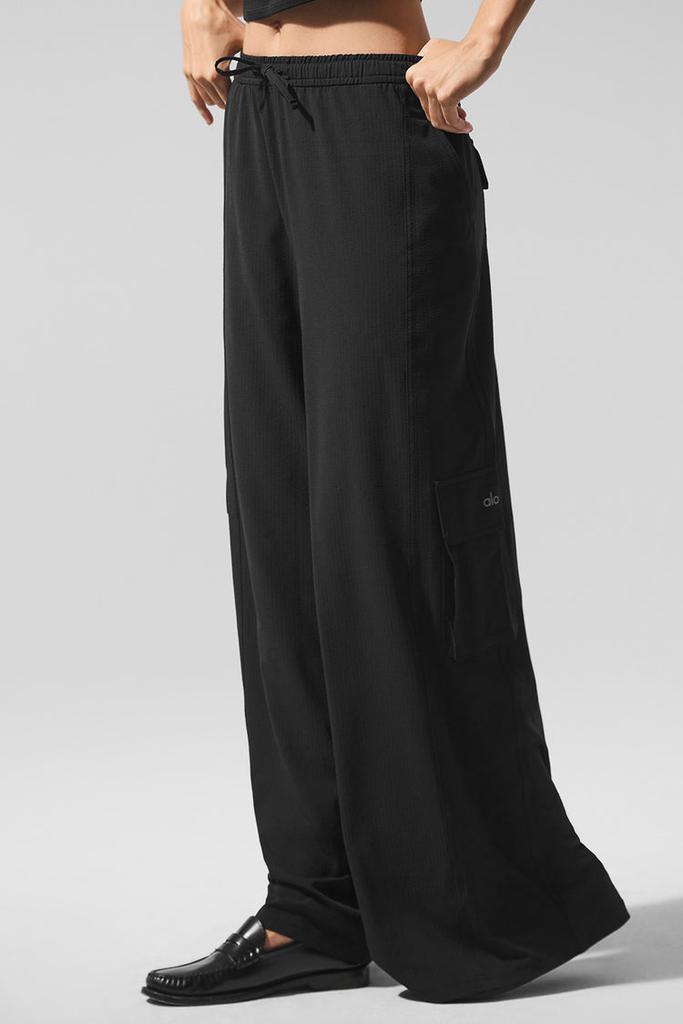 Alo Dreamscape Cargo Wide Leg Pant - Black
