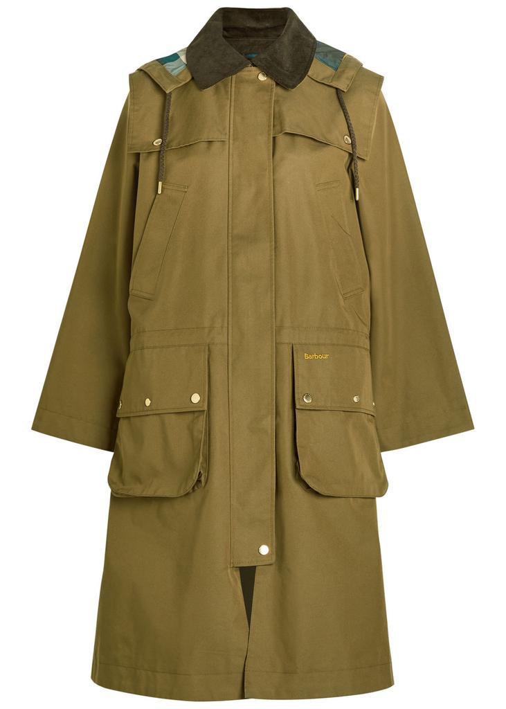 Barbour Barbour Melody check wool duffle coat in brown/orange