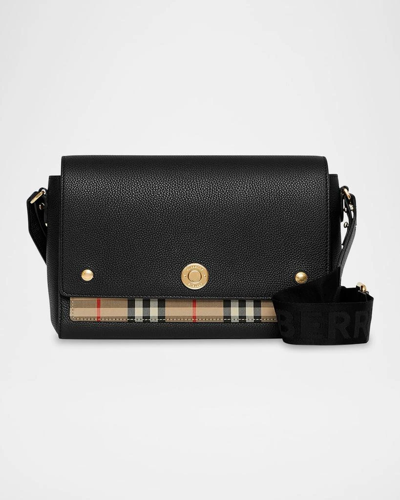Burberry Note Medium Leather & Vintage Check Crossbody Bag 1