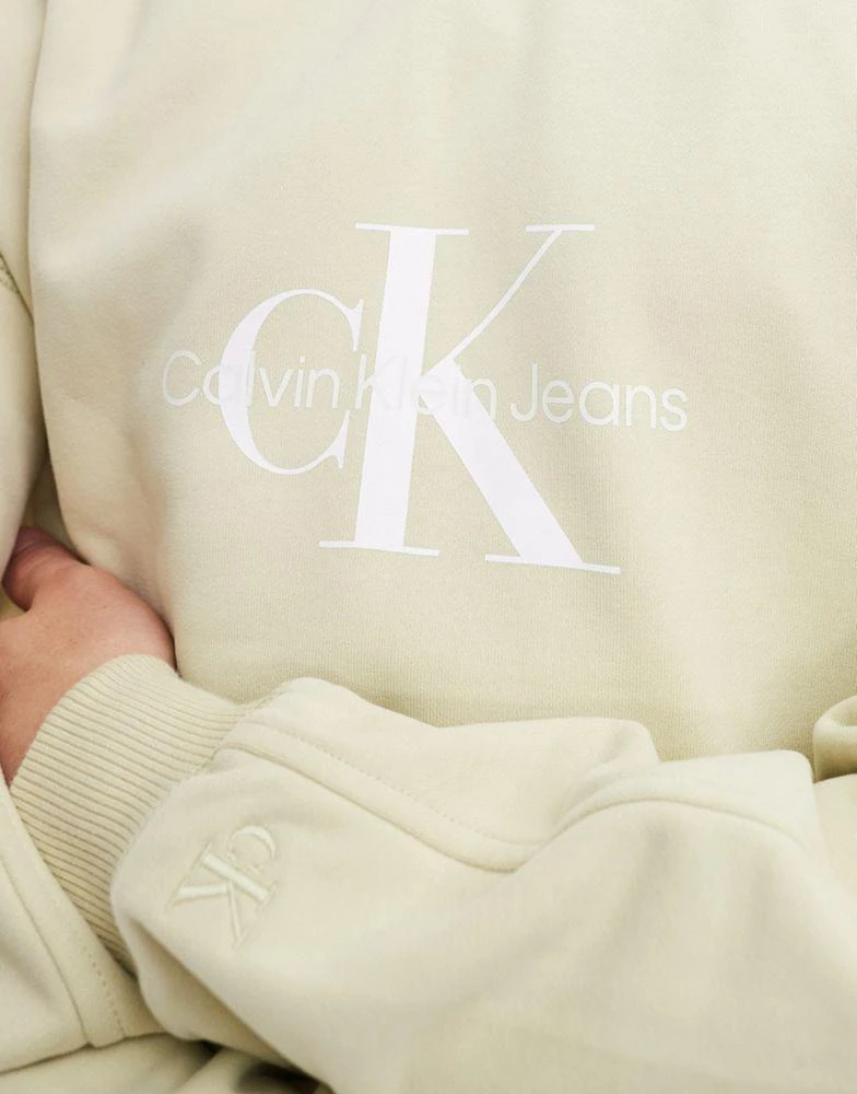Calvin Klein Calvin Klein Jeans archival monologo crew neck sweatshirt in beige 4