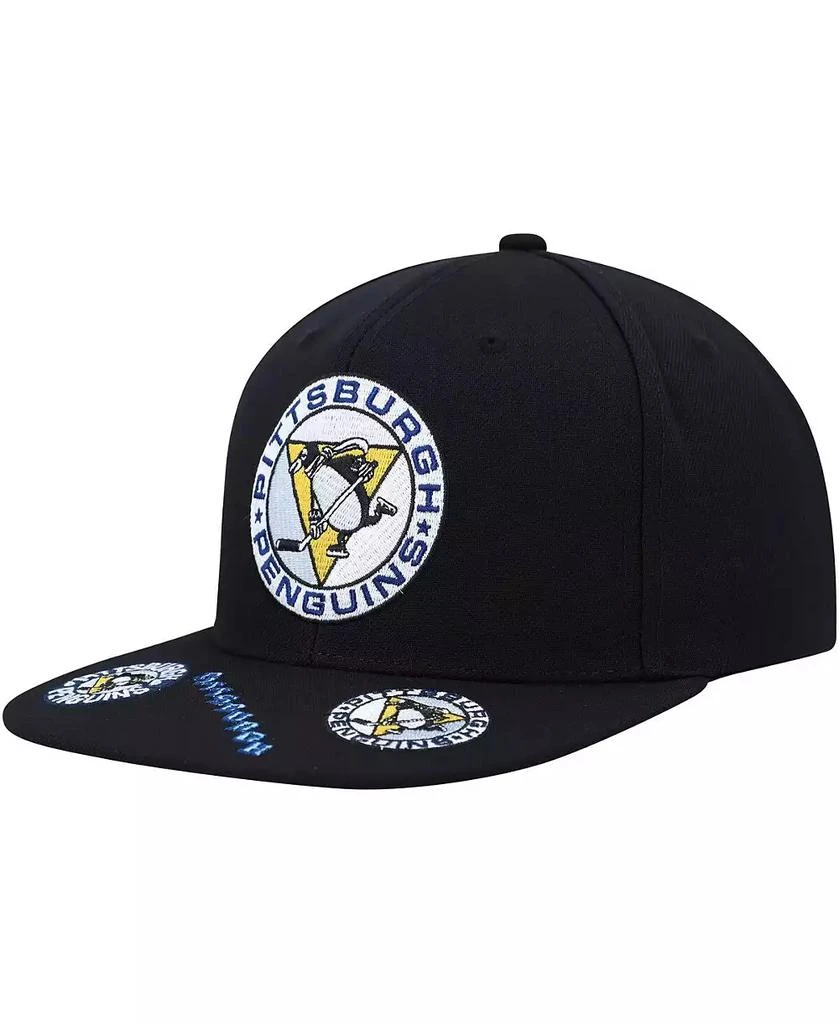 Mitchell & Ness Men's Black Pittsburgh Penguins Vintage-Like Hat Trick Snapback Hat 1