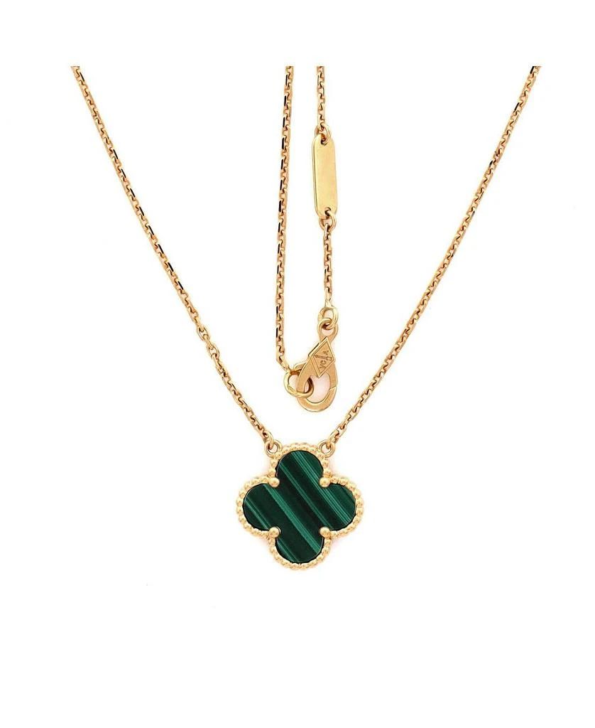 Pre-Owned Van Cleef 
Arpels Vintage Alhambra Pendant Necklace 18K Gold and Malachite, 16.25" 3