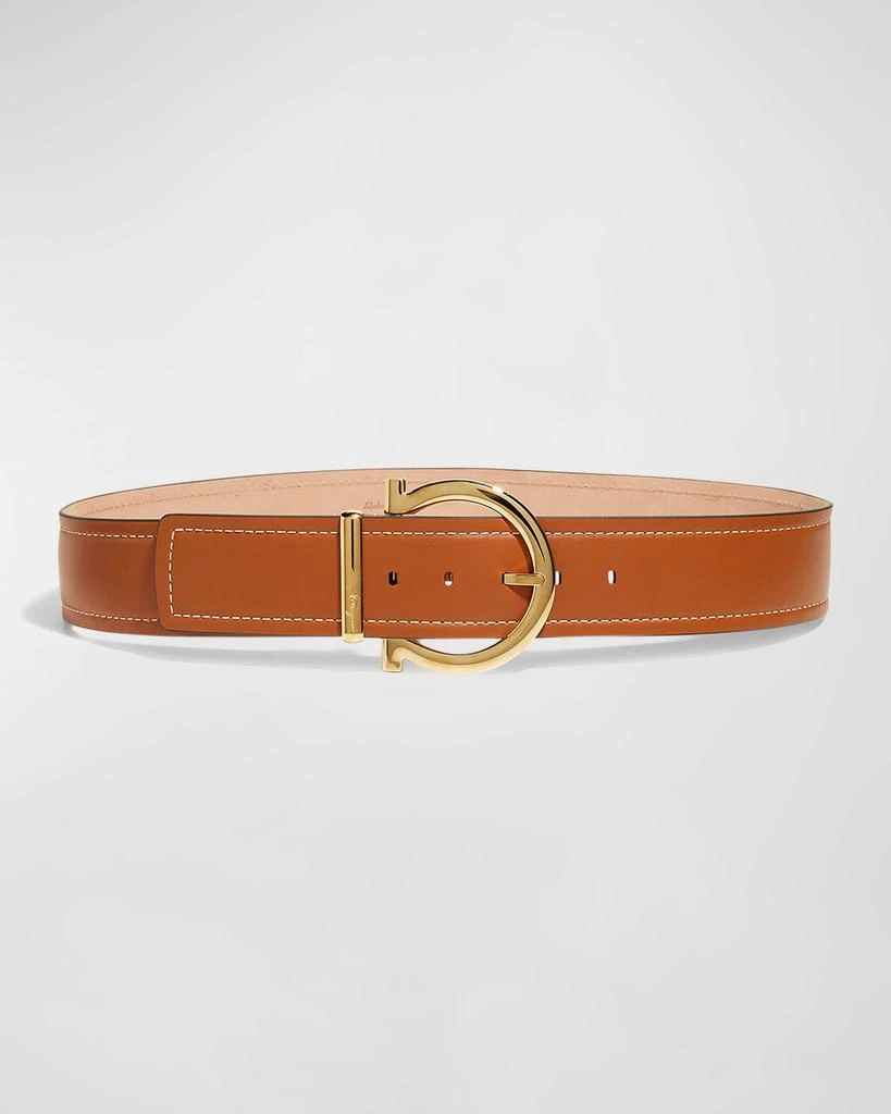 Salvatore Ferragamo New Gancio Singolo Leather Belt 1