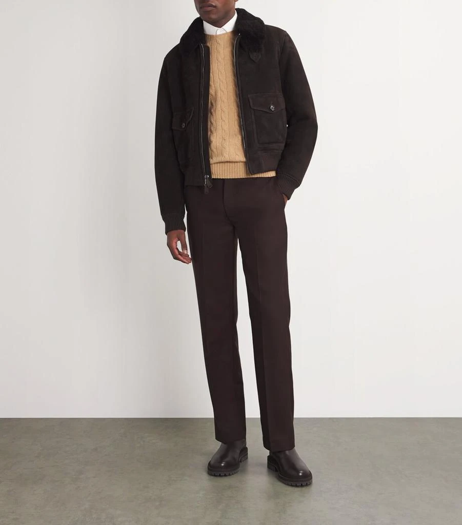 Ralph Lauren Suede-Shearling Bomber Jacket 2