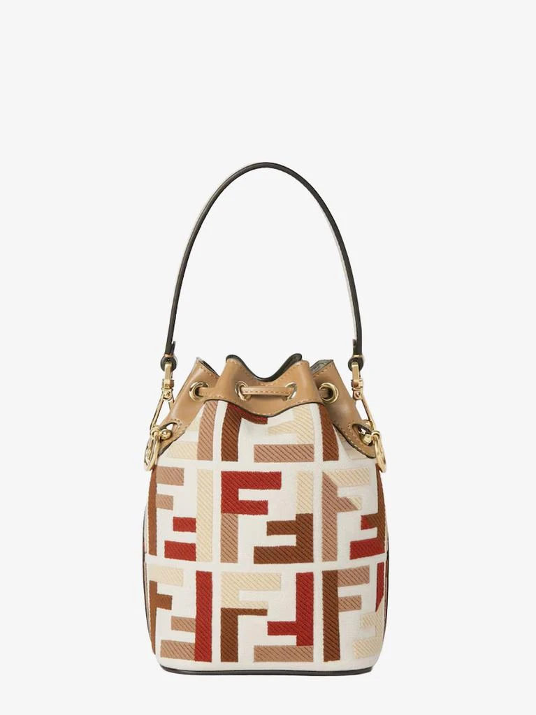 Fendi Mon Tresor FF jacquard fabric and leather bucket bag 2