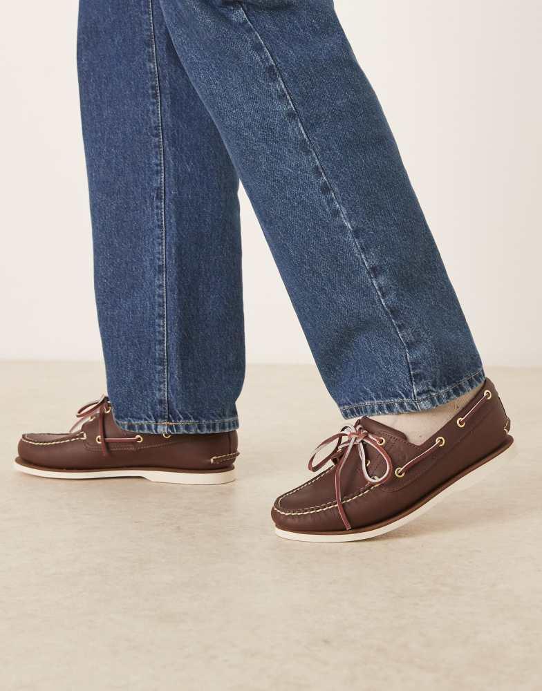Timberland Timberland authentics 3 eye classic boat shoes in brown