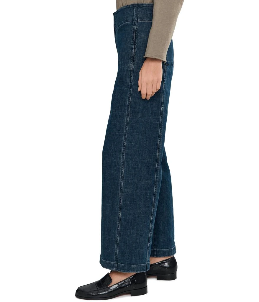 Eileen Fisher Petite Cotton Stretch Denim Full Length Wide Pants 3