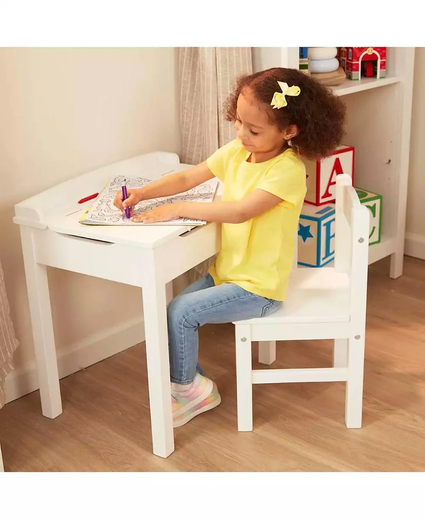 Melissa & Doug Melissa & Doug Wooden Child's Lift-Top Desk & Chair - White 4