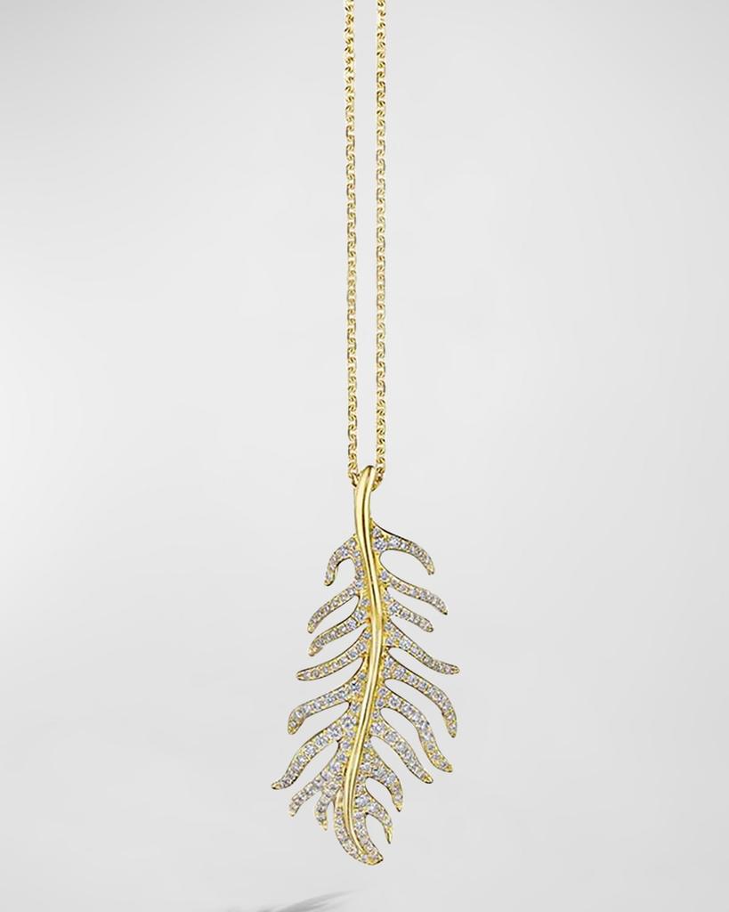 Mimi So 18K Yellow Gold Phoenix Wavy Necklace with Medium Pave Diamonds
