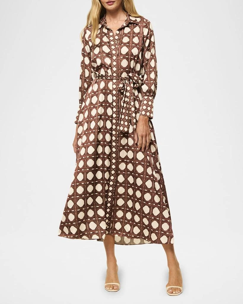 MISA Herminia Satin Midi Shirtdress 4