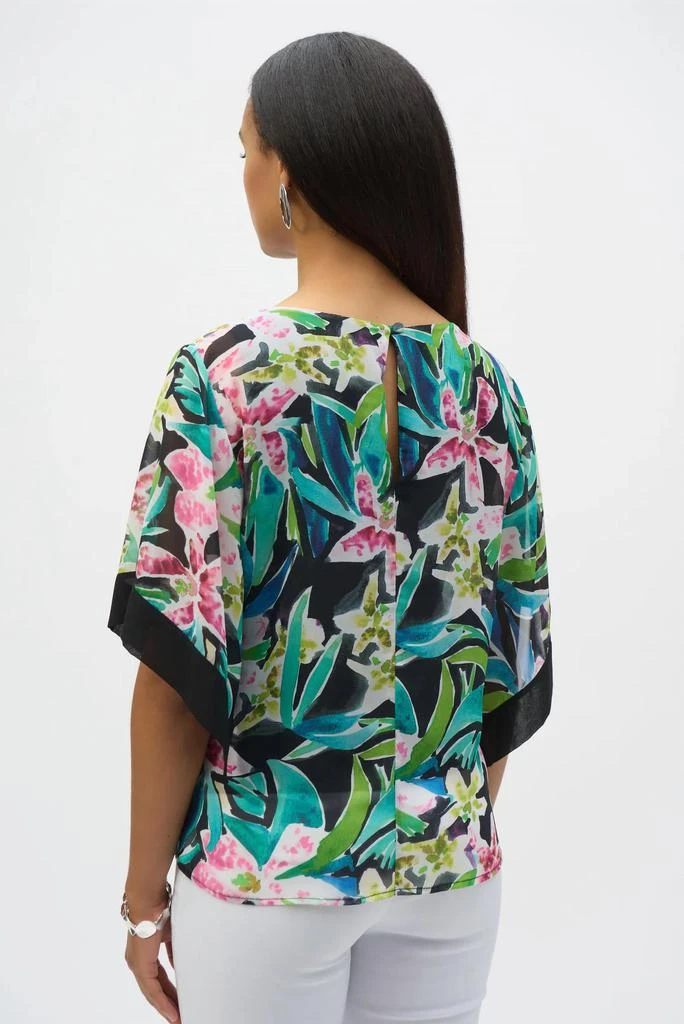 JOSEPH RIBKOFF Joseph Ribkoff - Tropical Print Chiffon Top 3