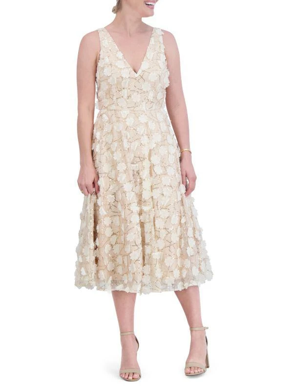 Eliza J Floral Sequin Midi Dress 1
