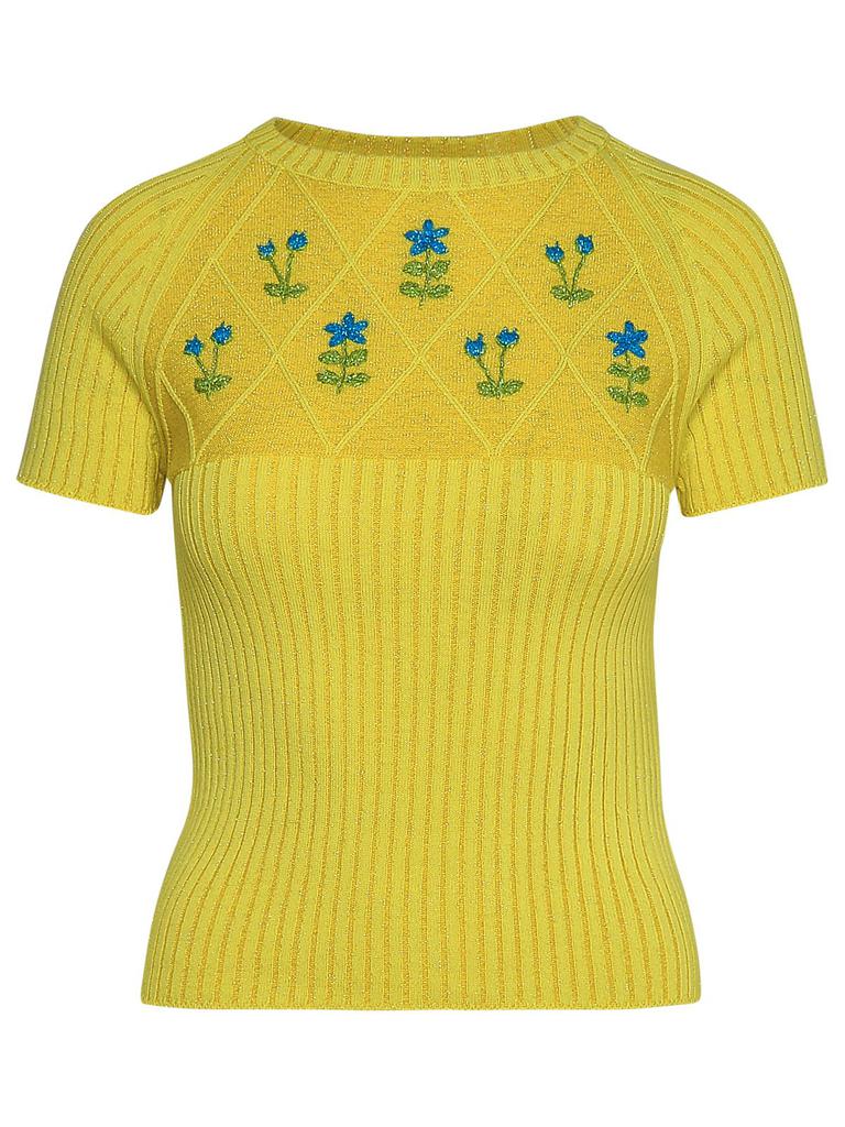CORMIO Cormio Floral Embroidered Crewneck Top
