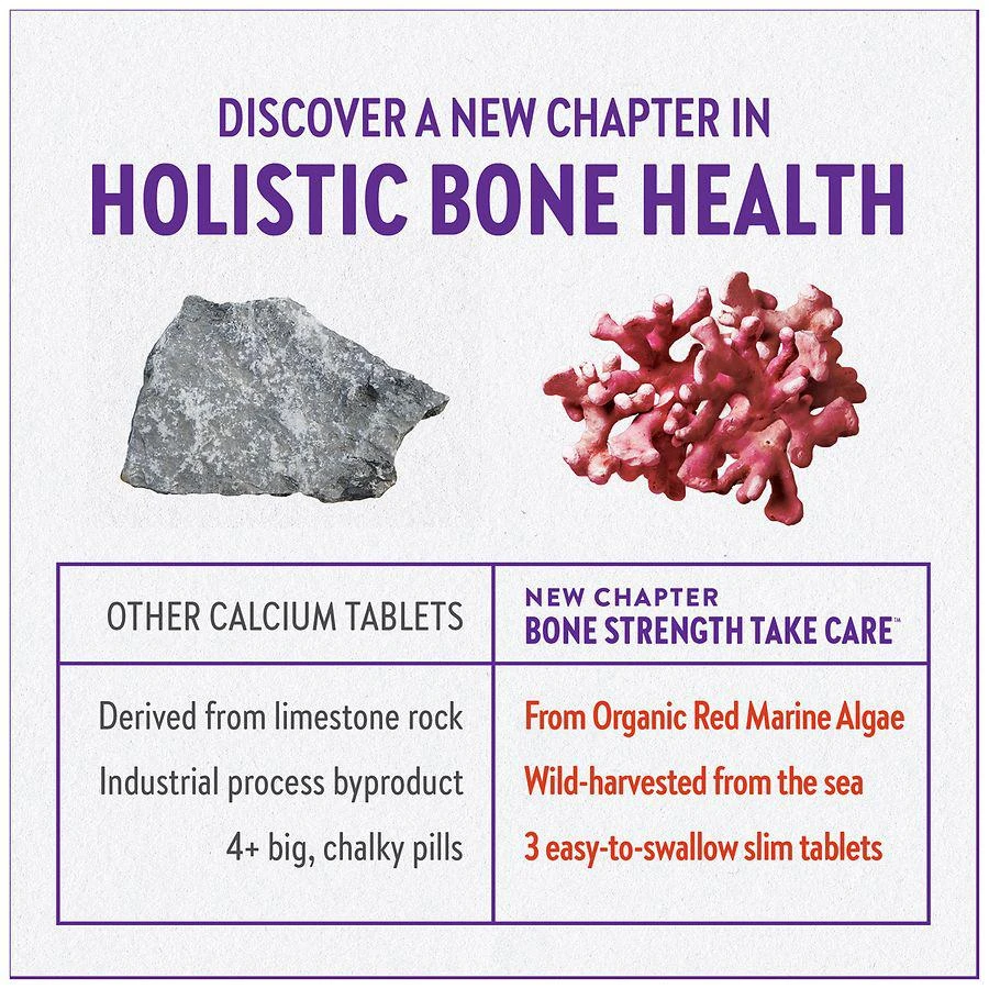 New Chapter Bone Strength Take Care, Organic Plant Calcium, Slim Tabs 6