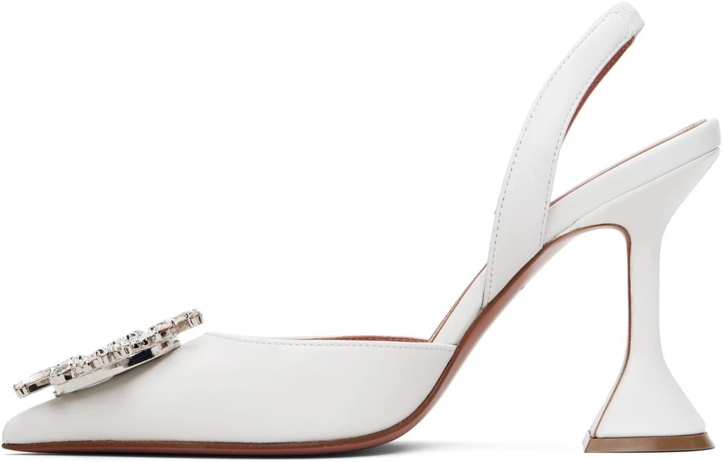 Amina Muaddi White Begum Sling 95 Heels 3