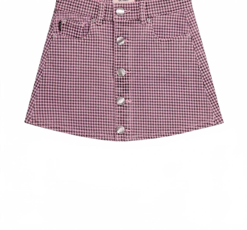 DL1961 - Women
s Girls Jenny Mini Skirt In Pink Houndstooth