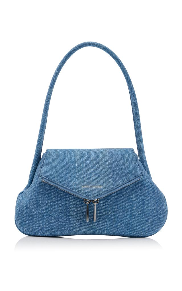 Amina Muaddi Amina Muaddi - Adriana Denim-Printed Suede Bag - Blue - OS - Moda Operandi