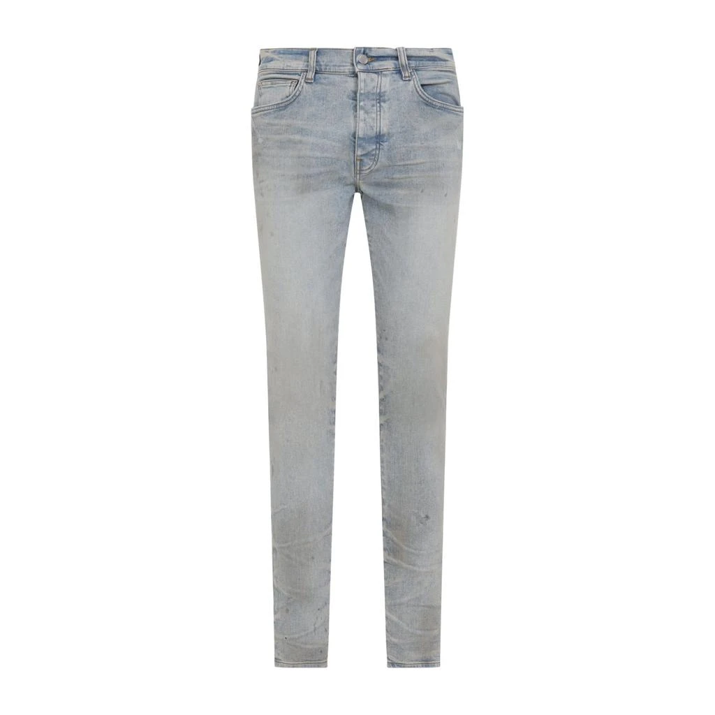 AMIRI Amiri Distressed Logo Patch Straight-Leg Jeans 1