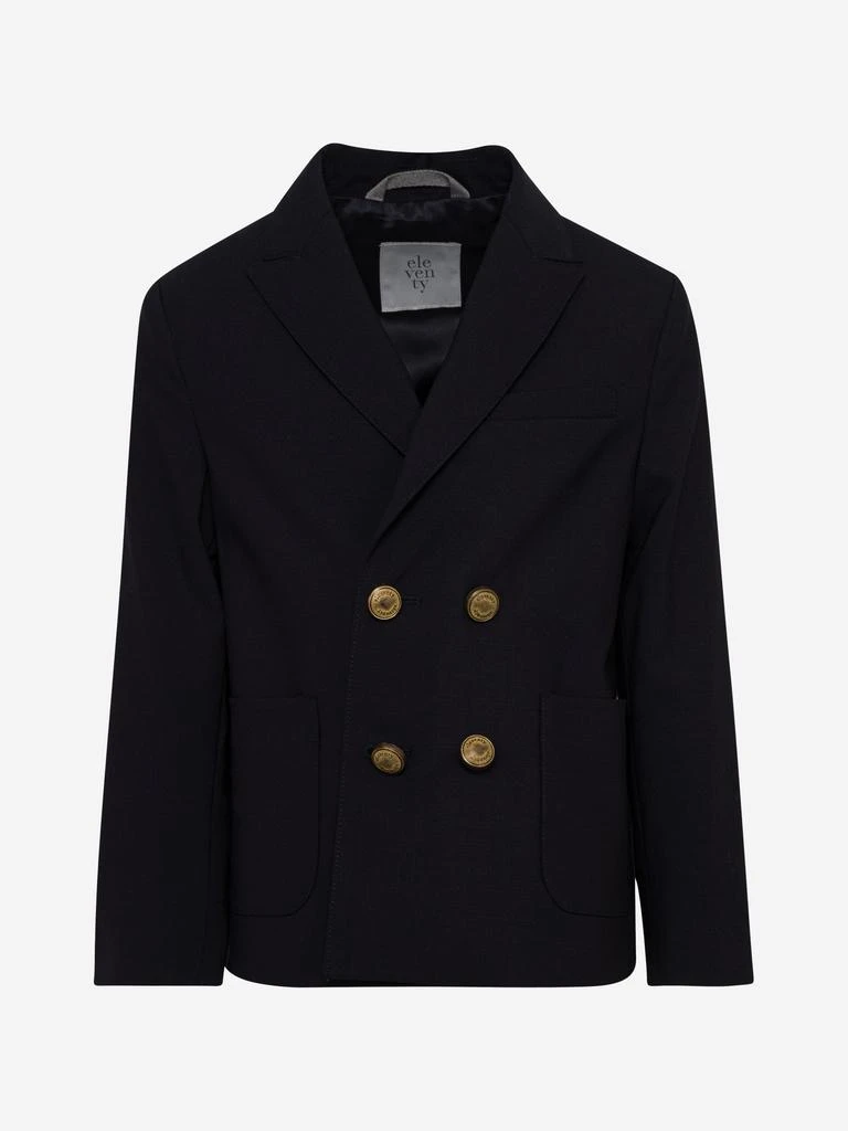 Eleventy Eleventy Boys Wool Suit Jacket in Navy 1