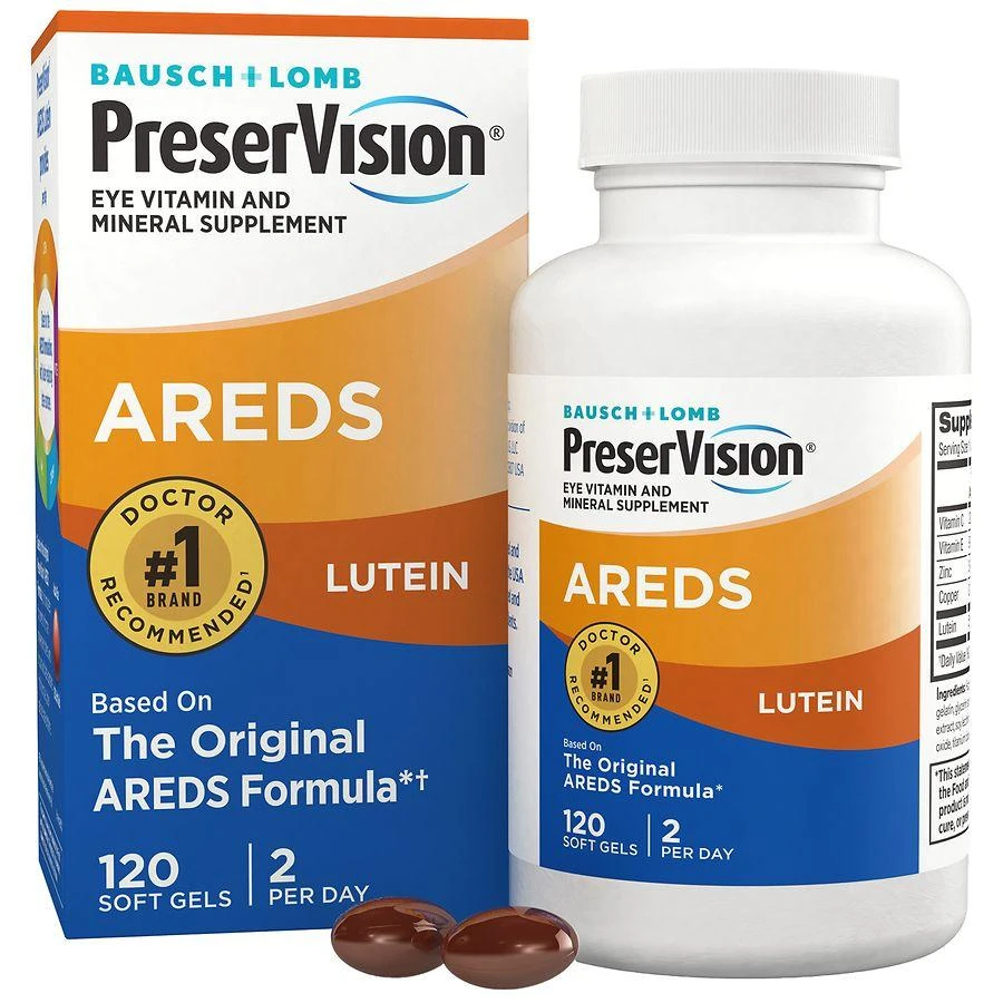 PreserVision AREDS Lutein Eye Vitamin & Mineral Supplement, Beta-Carotene Free, Soft Gels 1