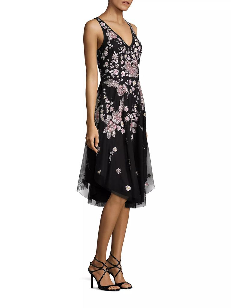 Aidan Mattox Beaded Floral Dress