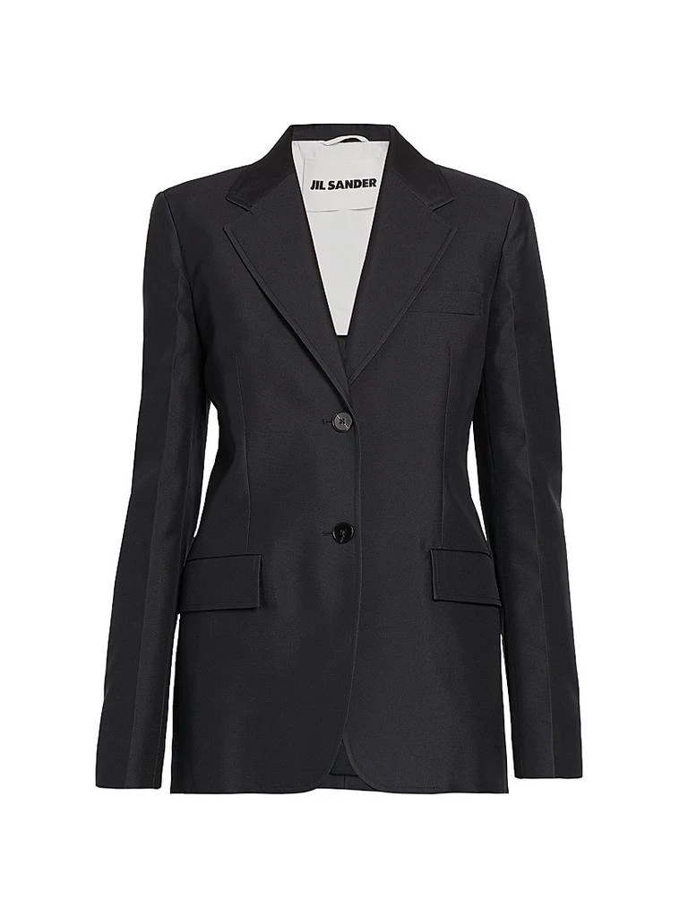 Jil Sander Gabardine Silk-Blend Tailored Blazer 1