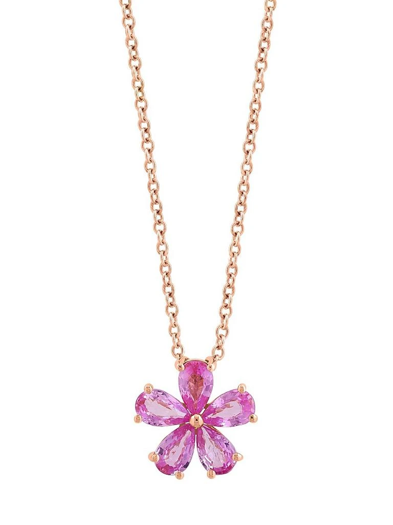 Saks Fifth Avenue Collection 14K Rose Gold 
Pink Sapphire Pendant Necklace