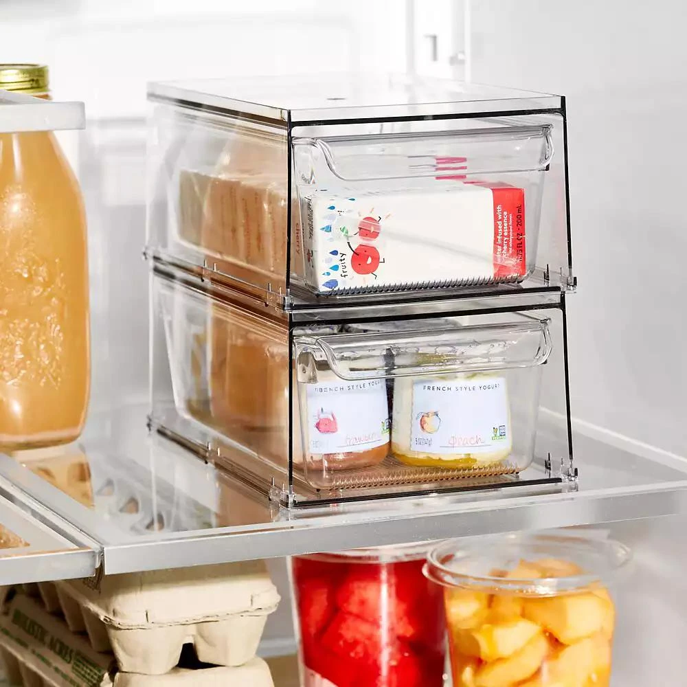 iDesign Stackable Kitchen Storage Drawer - Set of 2 - Clear 2