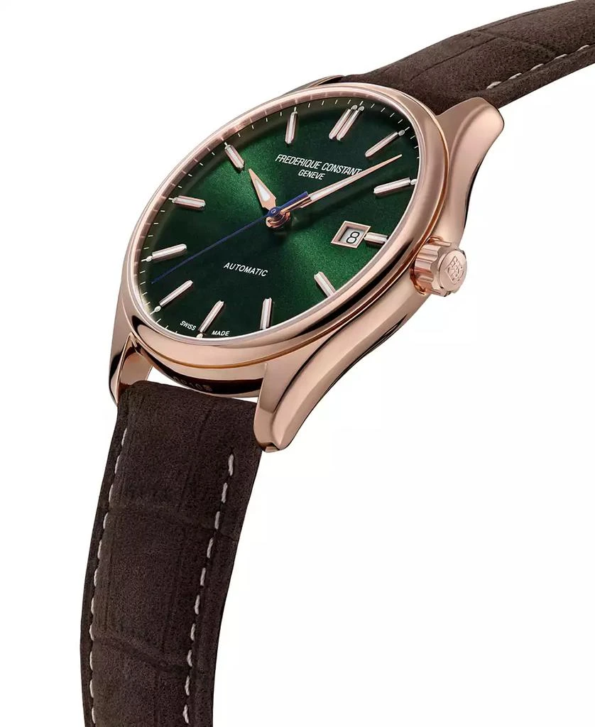 Frederique Constant Men's Swiss Automatic Classics Index Brown Leather Strap Watch 40mm 2