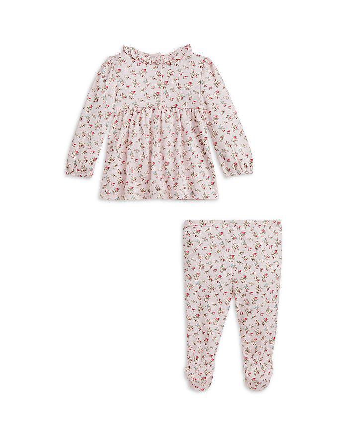 Ralph Lauren Girls' Floral Cotton Top & Footed Pants Set - Baby
