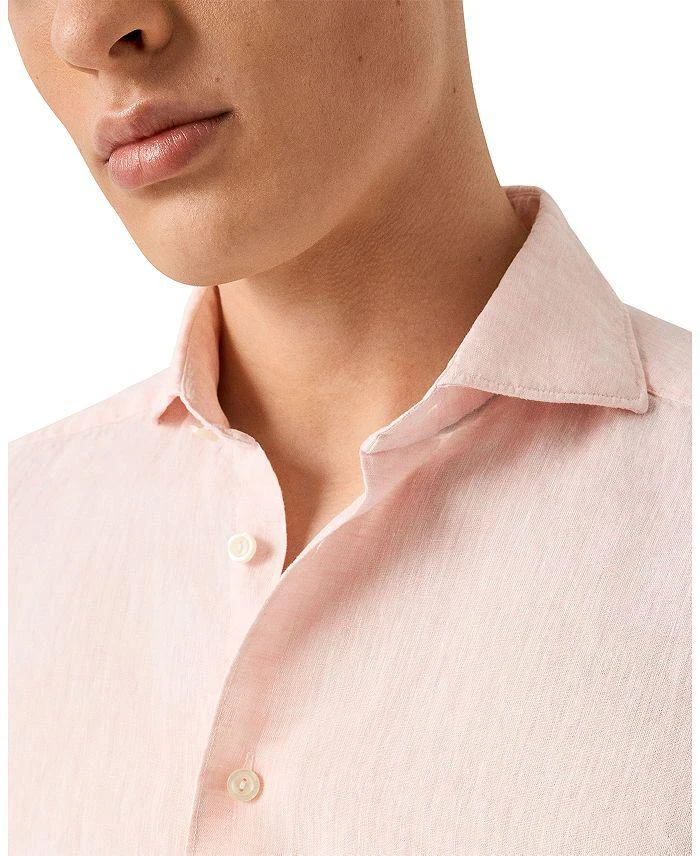 Eton Slim Fit Solid Linen Shirt 4