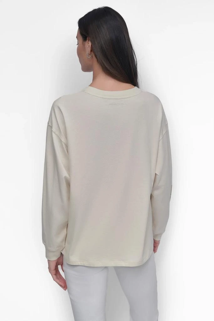 DKNY 89 MULTI COLOR RHINESTONE LOGO LONG SLEEVE TEE 2