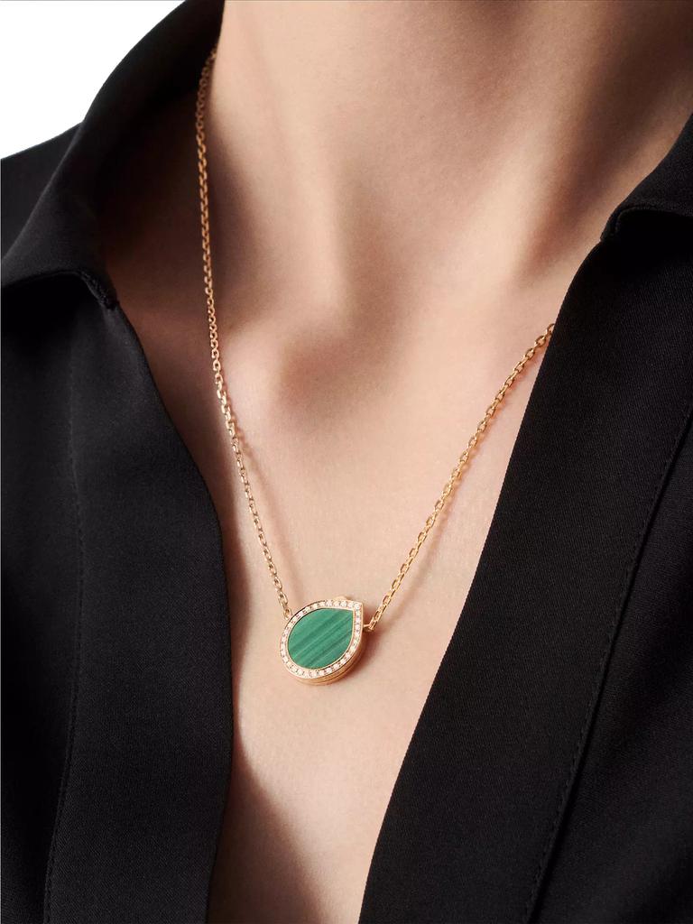 Repossi Antifer 18K Rose Gold, Malachite & 0.18 TCW Diamond Pendant Necklace
