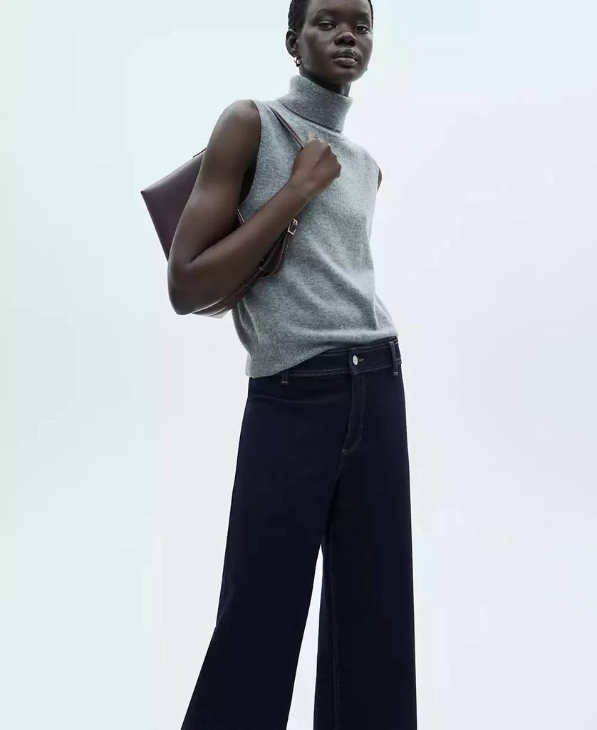 Mango Women's Catherin Culotte High-Rise Jeans 4