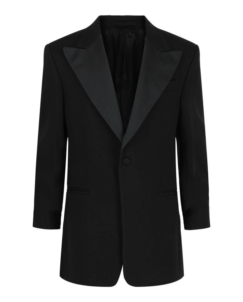 Salvatore Ferragamo Silk Peaked Lapel Blazer